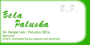 bela paluska business card